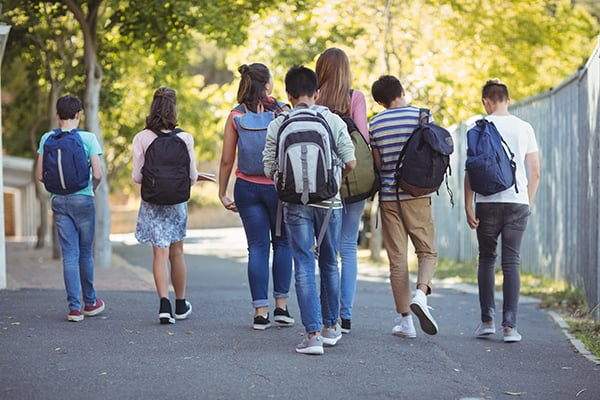 School Kids with Backpacks